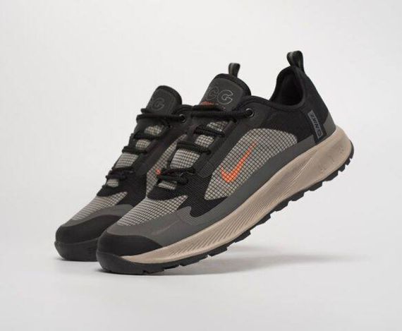 Демісезонні шкіряні кросівки Nike колір чорний/сірий | Зображення 2