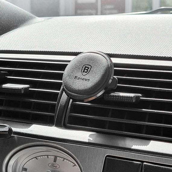 Автодержатель магнитный Baseus Magnetic Air Vent OS with cable clip (C40141201113-00) Black | Зображення 4