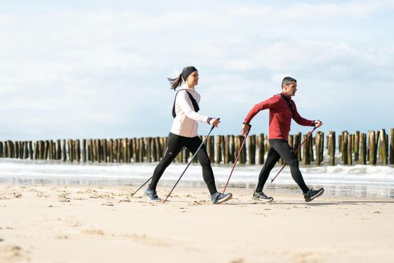 Палиці для скандинавської ходьби NW P500 бордові - 1 M | Зображення 1