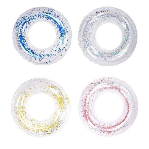 Уцінка. Надувний круг 90 см, з блискітками (мікс видів) Спускає