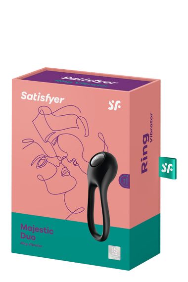 Ерекційне віброкільце Satisfyer Majestic Duo, чорний Sex Aura | Зображення 1