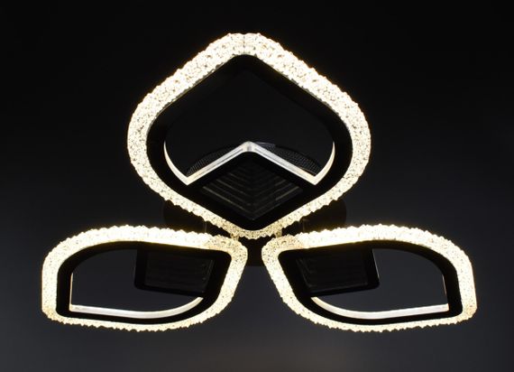 Люстра світлодіодна стельова LED світильник для квартири на стелю лед з пультом 26034 Чорний 8х53х53 см. | Зображення 2