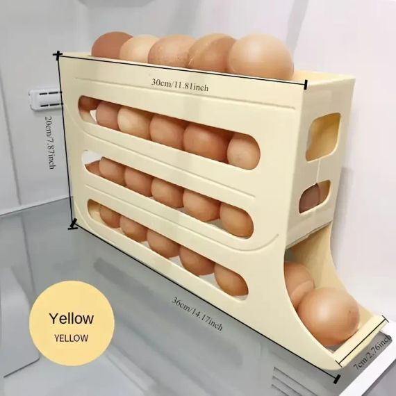 Компактный органайзер для яиц 4-слойный автоматический Plastic shelving AND XL-994 / Контейнер-лоток для яиц | Зображення 4