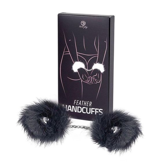 Наручники - Black Marabou Handcuffs sexstyle