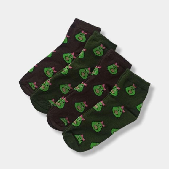 Шкарпетки для дівчинки з принтом авокадо Twinsocks коричневий, 22-24(33-37)