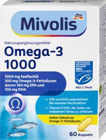 Капсулы омега-3 1000 мг. Миволис Mivolis Omega-3 1000 mg. Рыбий жир морских рыб