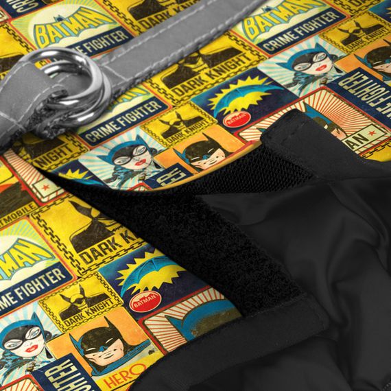 Шлея для собак мягкая WAUDOG Clothes c QR паспортом, рисунок "Бэтмен винтаж", S1, В 40-45 см, С 29-31 см | Зображення 2