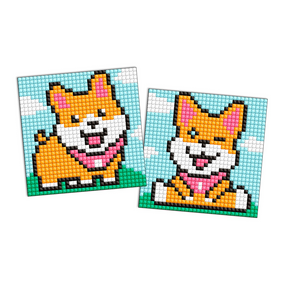 Алмазная мозаїка "Грайливі песики" AMG1060 на магнітній основі 9x9 см
