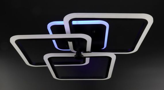 Люстра світлодіодна стельова LED світильник для квартири на стелю лед з пультом 25764 Чорний 14х55х55 см. | Зображення 7