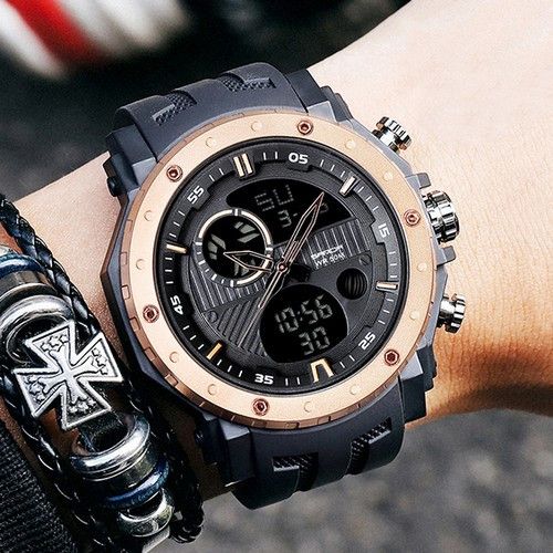 Часы Sanda 6012 Black-Cuprum | Зображення 1