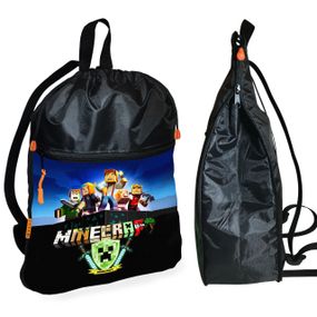 Рюкзак-мешок для обуви,спортивной формы Майнкрафт "Minecraft" детская сумка для сменки с расширителем (01271)