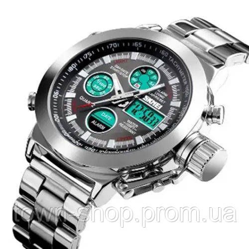 Часы наручные мужские SKMEI 1515SI SILVER, водонепроницаемые мужские часы. Цвет: серебряный | Зображення 2