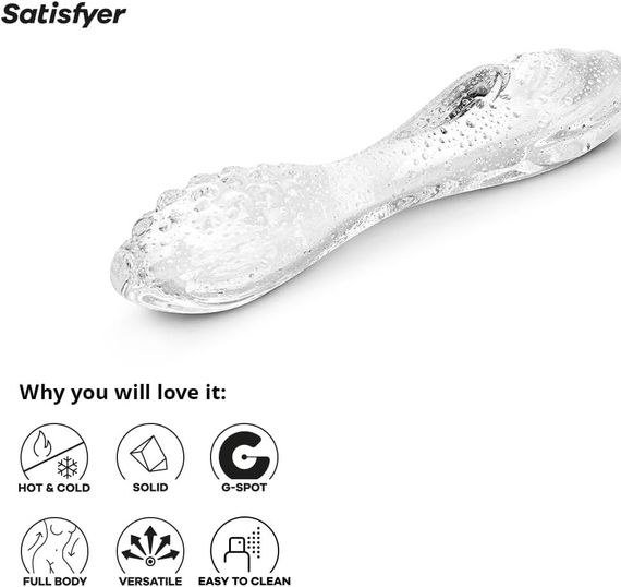 Скляний фалоїмітатор Satisfyer Dazzling Crystal 1 Transparent прозорий sexstyle | Зображення 4
