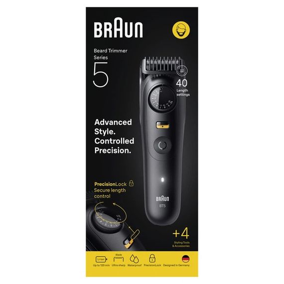 Тример для вусів та бороди Braun Beard Trimmer Series 5 BT5520 5 Вт чорний | Зображення 6