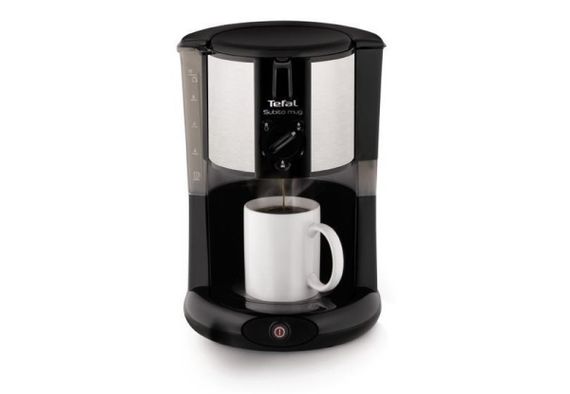 Капельная кофеварка Tefal SUBITO MUG CM290838, механика, 1000ВТ, 1,25л, черная/нержавеющая сталь (CM290838) | Зображення 2