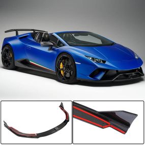 Накладка на передний бампер Lip V2 (Карбон) для Lamborghini Huracan 2014- гг