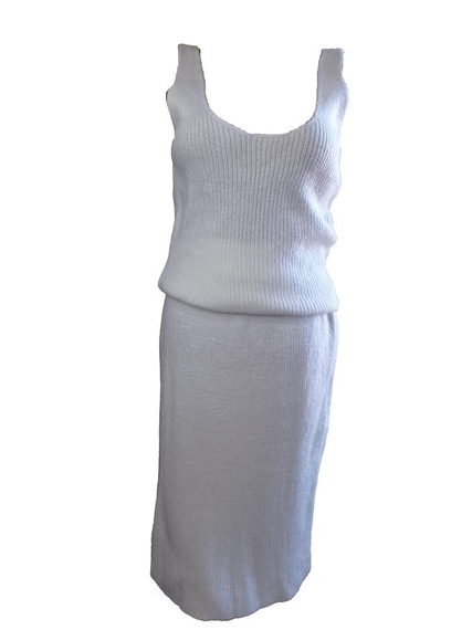 Костюм в'язаний трійка зі спідницею М&M білий (213862)