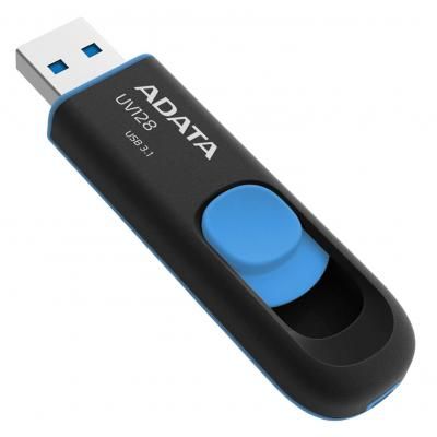USB флеш накопичувач ADATA 128GB UV128 Black/Blue USB 3.1 (AUV128-128G-RBE) | Зображення 3