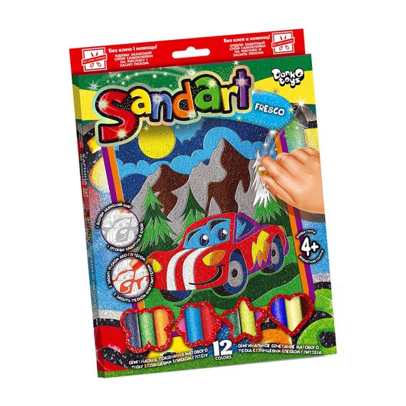 Набор для творчества "SandArt" SA-02-01…10 фреска из песка  Машинка