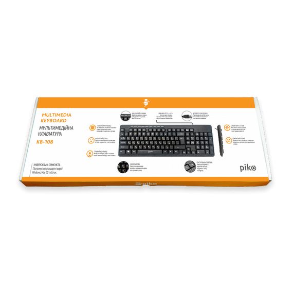 Клавіатура Piko KB-108 USB Black (1283126467103) | Зображення 3