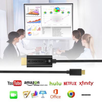 Кабель мультимедійний USB-C to HDMI 3.0m 4K 30Hz Choetech (XCH-0030BK) (XCH-0030BK) | Зображення 6