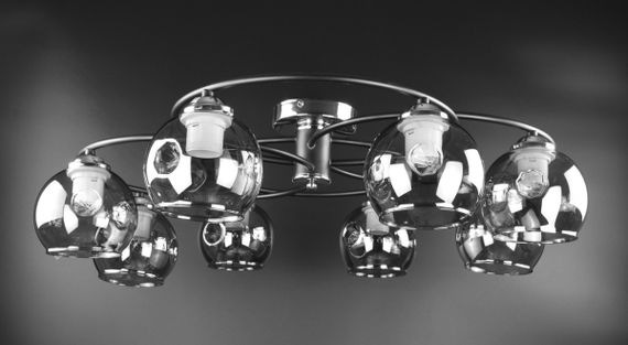 Люстра стельова на 8 лампочок 26172 Чорний 20х70х70 см. | Зображення 1