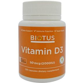 Вітамін D Biotus Vitamin D3, 2000 ME 120 Caps BIO-530081