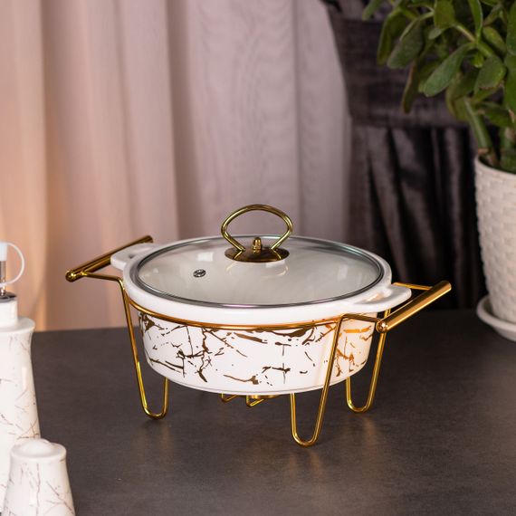 Марміт порцелянаовий круглий 1 літр із підігрівом HP1037 | Зображення 1