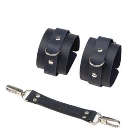 Наручники із натуральної шкіри Flirty Leather - Dark Blue, KC00018 Sex Aura
