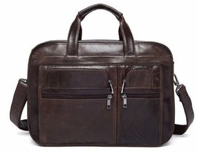 Сумка для ноутбука из натуральной кожи Vintage 14870 Коричневая
