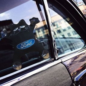 Іграшка кіт Саймона у машину з вишивкою Ford форд чорний автомобілісту 01777