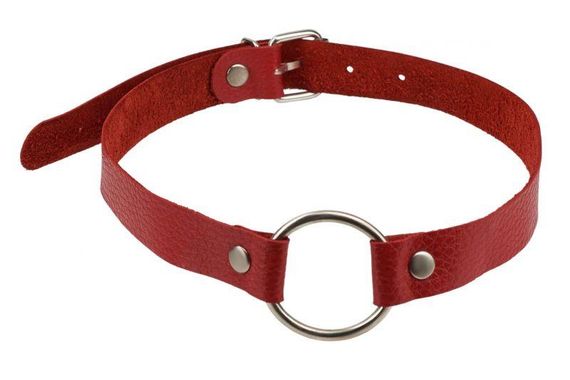 Кляп Leather O-Ring Gag Red Sex Aura