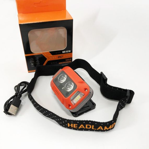 Ліхтар налобний WH-0218-XPG(white+yellow)+SMD(red), Налобний ліхтар для туризму риболовлі та полювання | Зображення 9
