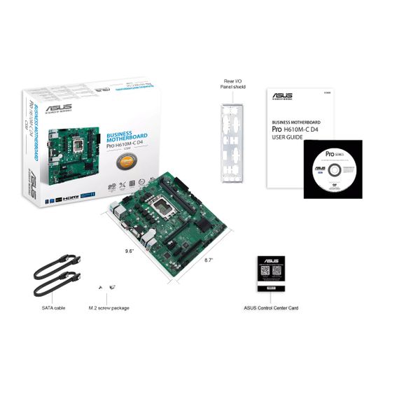Материнcкая плата ASUS PRO H610M-C D4-CSM s1700 H610 2xDDR4 M.2 HDMI D-Sub mATX 90MB1A30-M0EAYC | Зображення 1