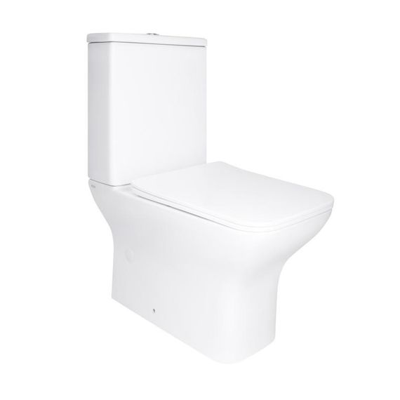 Унітаз підлоговий Qtap Aries Rimless безобідковий із сидінням Soft-close WHITE QT03228302W