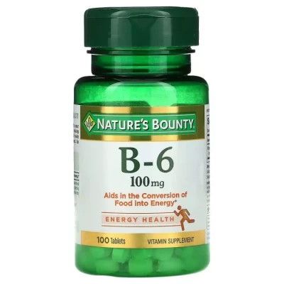 Витамин Nature's Bounty Витамин B6, 100 мг, Vitamin B6, 100 таблеток (NRT00650)