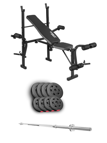 Набір Hop-Sport Premium 39кг з лавою TX-055 та штангою
