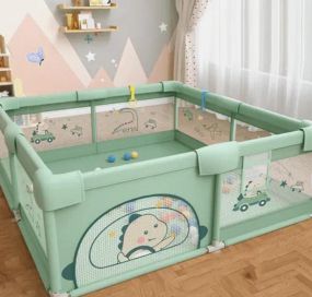 Манеж детский большой игровой 150х200 см, «Динозавр» с дышащей сеткой, детский игровой манеж из прочной ткани с бортиками