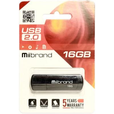 USB флеш накопичувач Mibrand 16GB Grizzly Black USB 2.0 (MI2.0/GR16P3B) (MI2.0/GR16P3B) | Зображення 1