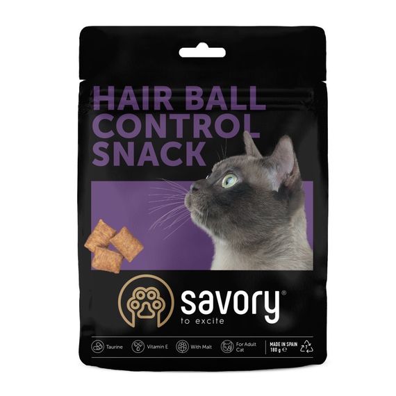 Ласощі для котів для виведення шерсті Savory Cats Snacks Pillows Hair Ball Control, 180 гр