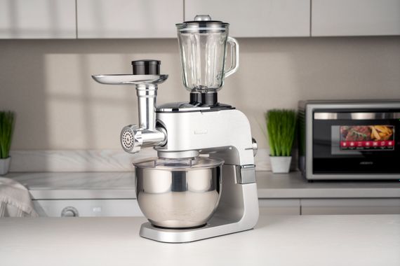 Кухонна машина ARDESTO  KMCH-K1500SS/ 1500 Вт/ 6 швидк. + режим Pulse/ чаша 6 л./ блендер 1.5 л./сріблясто-сірий (KMCH-K1500SS) | Зображення 9