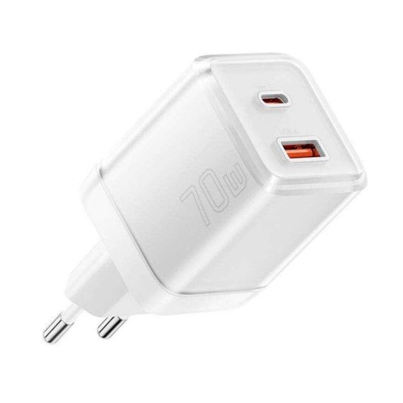Мережевий зарядний пристрій ESSAGER EZCT70 Gan 1USB 1T-C 70W white | Зображення 5