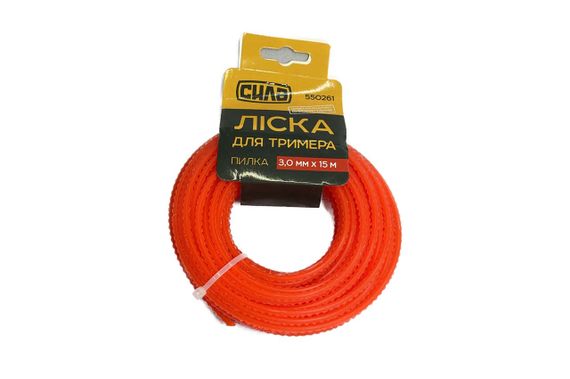 Леска для триммера 3,0мм пила 15м СИЛА