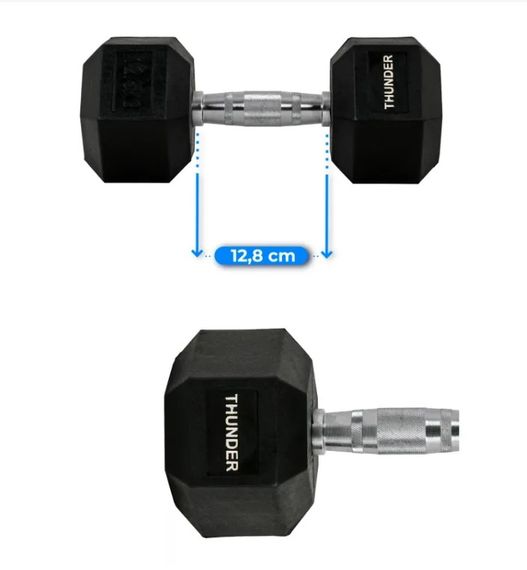 Гантель шестигранна Thunder 12,5 кг (HEXAGONAL-DUMBBELLS-12,5K) | Зображення 5