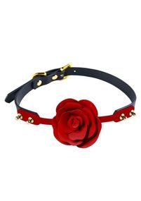 Розкішний кляп у вигляді троянди Zalo Rose Ball Gag, подвійне використання, Червоний, One Size