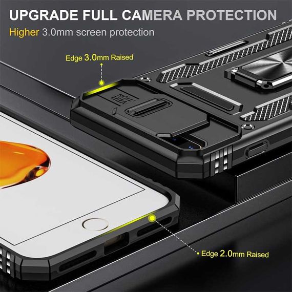 Ударостійкий чохол Camshield Army Ring для Apple iPhone 7 plus / 8 plus (5.5") Чорний / Black | Зображення 3