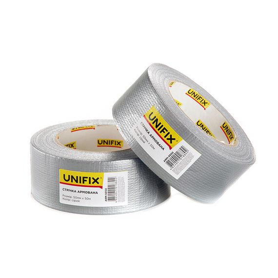 Лента клейкая армированная серая 50мм*50м UNIFIX