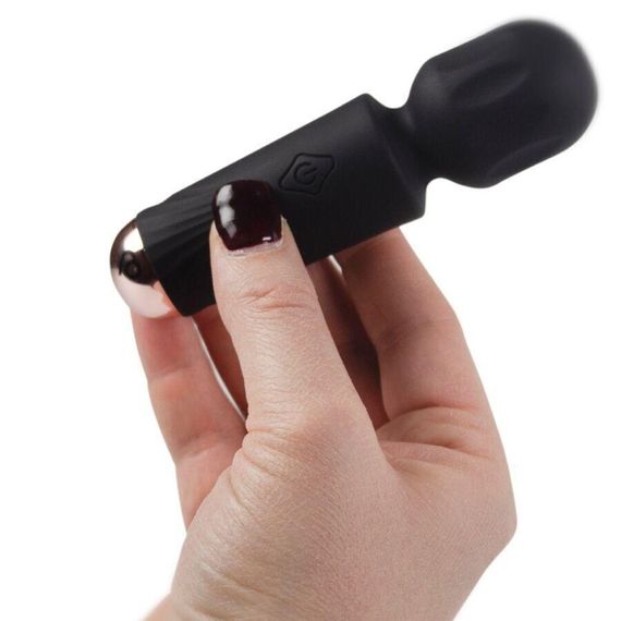 Вібромасажер Rocks Off Mini Wand Black Tulip, 16 режимів Sex Aura | Зображення 1