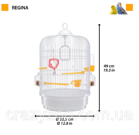 Клетка для канареек и маленьких птиц Ferplast Regina белая Ø 32.5x49 см 51049811 | Зображення 1