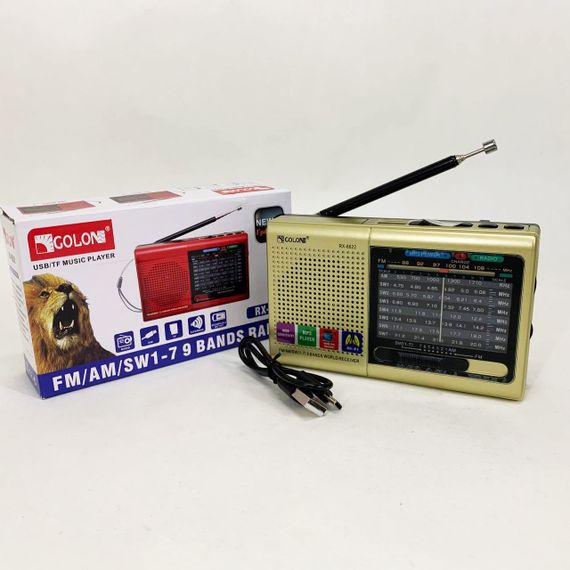 Радіо з вбудованим MP3-плеєром MP3 USB Golon RX-6622, Аналоговий радіоприймач з хорошим звуком HT-63 | Зображення 3